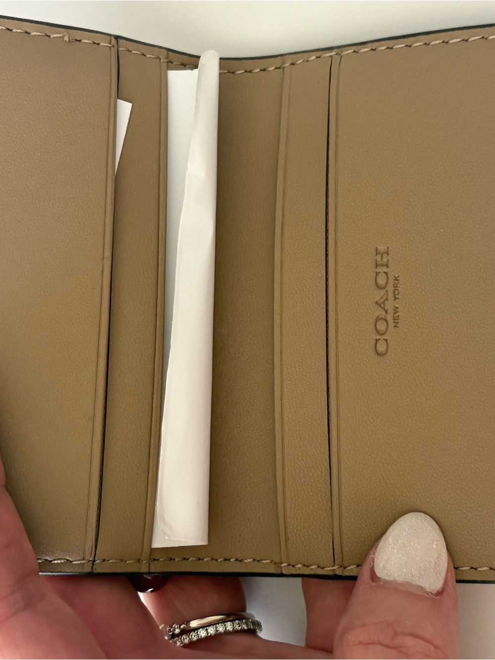 Coach Cream Leather Zip Wallet with Cherry Charm - Picture 3 of 4